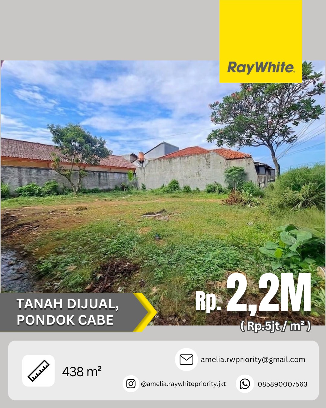 TANAH DIJUAL di Pondok Cabe Udik, Pemulang, Tangerang