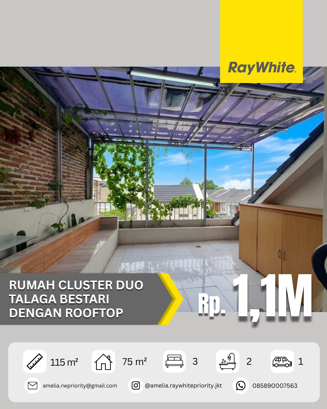 RUMAH CLUSTER Duo Talaga Bestari, dengan Rooftop