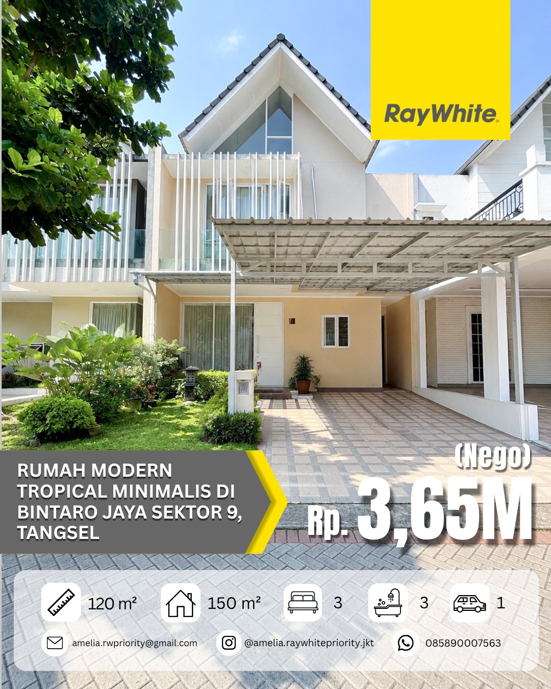 RUMAH MODERN Tropical Minimalis di Bintaro Jaya Sektor 9, Tangerang Selatan